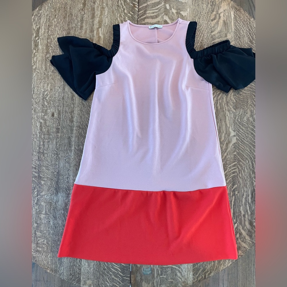 Zara tri-color off the shoulder dress